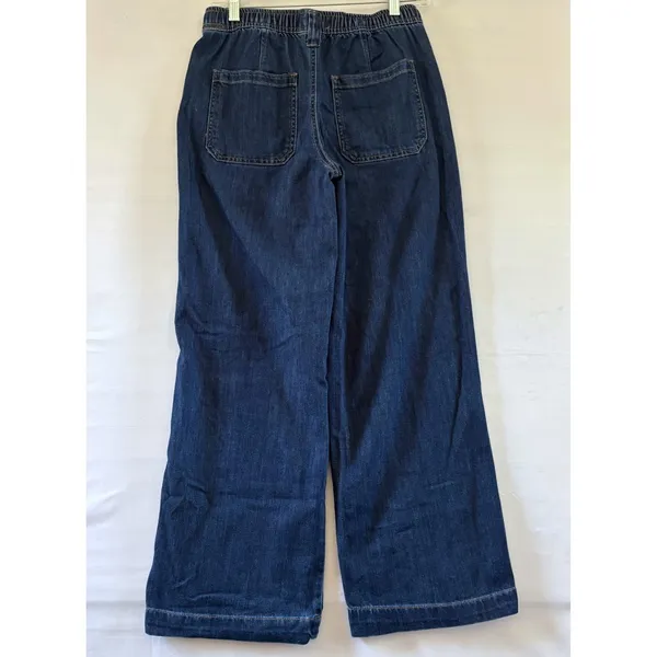 OAT New York Cloud Luxe Denim Wide Leg Drawstring Pants Dark Wash 4/27 - Image 2