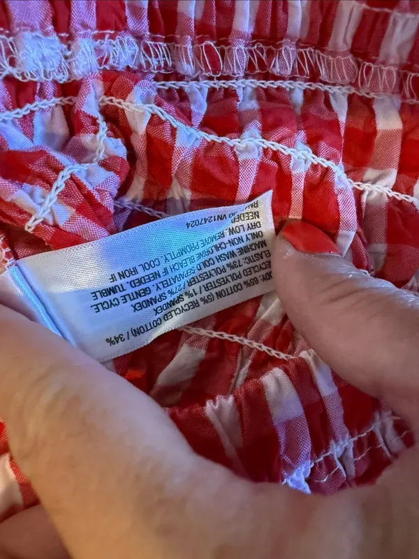 Universal Thread NWT  red gingham smocked tube top M - Image 6