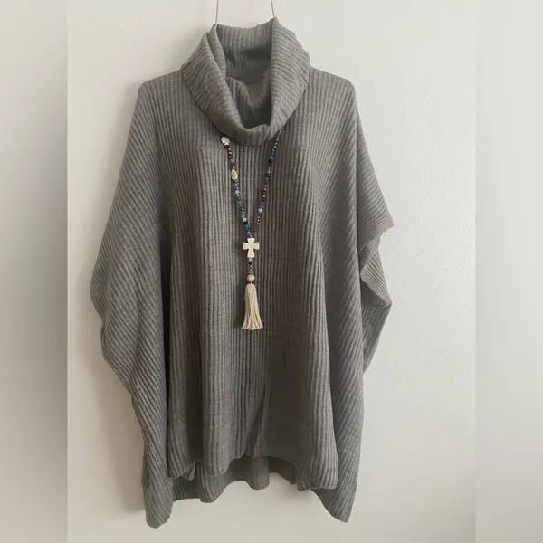 1Pc Boho Sweater Necklace Colorful‎ Beaded Cream Tassel Cross Charm Fashion - Image 4