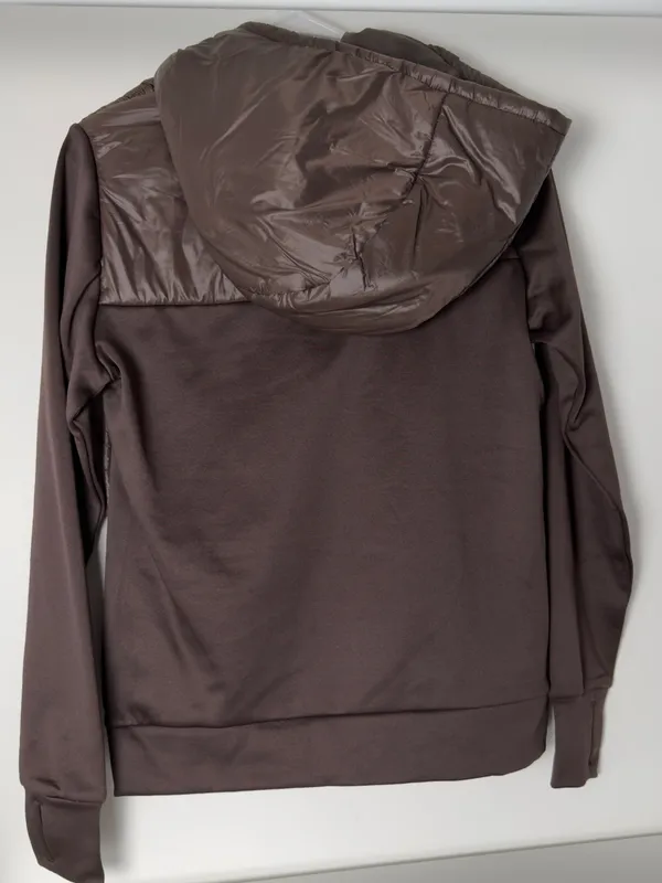 Avia Chocolate Brown Quilted Hooded Puffer Jacket - Image 4