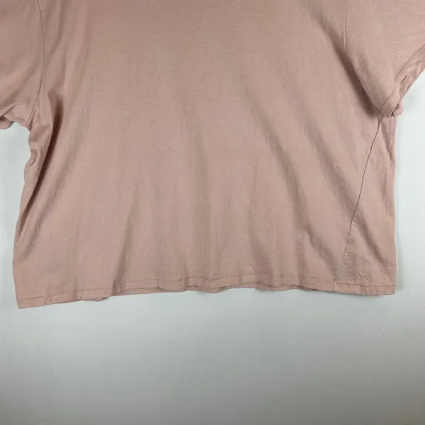 nuuds Women XXL Pink Cotton Relaxed Boxy Short Sleeve T-Shirt Distressed Hem - Image 7