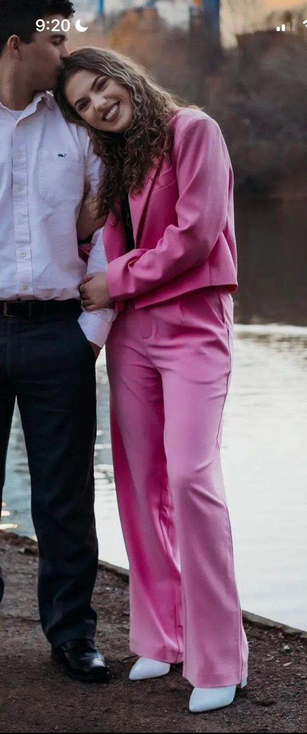 These Three Boutique Boutique Pink Pants Suit Two Piece Set - Image 2