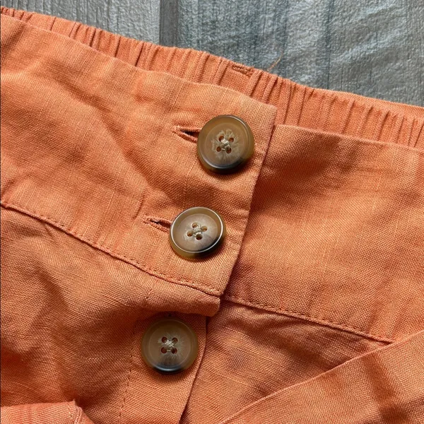 a new day Orange A-Line Button Skirt - Image 3