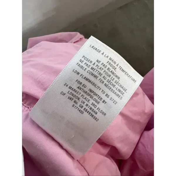 Anthropologie Mare Mare Pink Puff Sleeve Twist Front Bow Back Blouse Size XS - Image 7