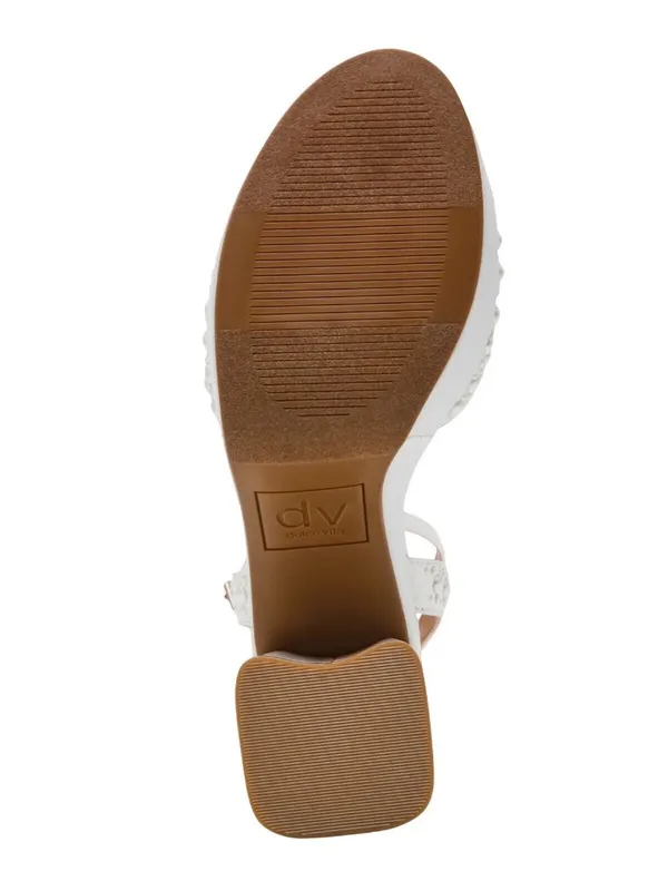 NWT DV Dolce Vita Platform Block Heeled Pearl Dress Sandal Ivory Off White 8.5M - Image 5