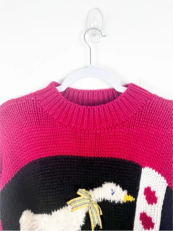 FAR & NEAR Vintage Duck Graphic Knit Long Sleeves Sweater Size Medium - Image 6