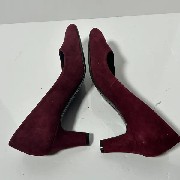 Easy Spirit Esquota Burgundy Suede Kitten Heel Round Toe Pumps Womens 8.5 M‎ - Image 9