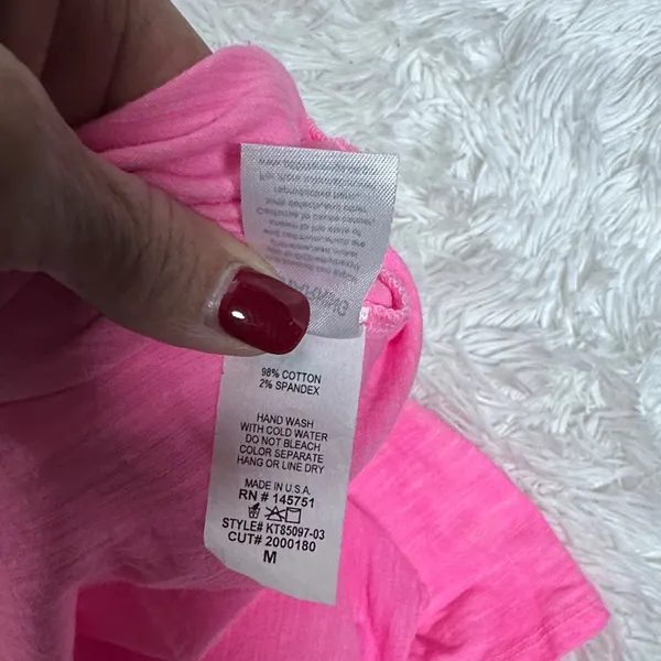 Peach Love California Bright Pink V-Neck Tee - Image 8