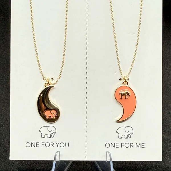 Ivory Ella Yin Yang Elephant Pendant‎ Friendship Necklaces *save the elephants * - Image 3