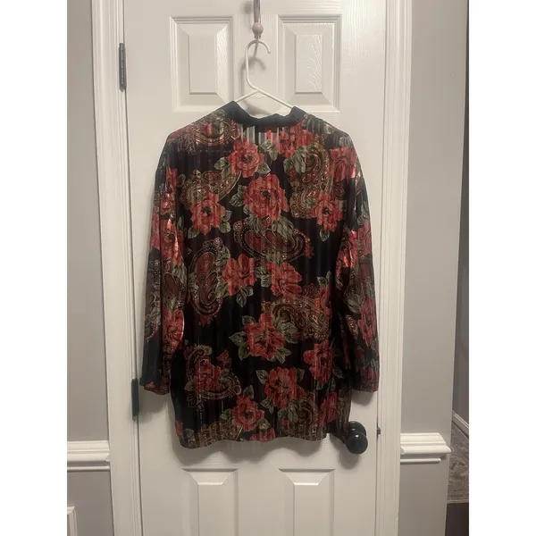 Vintage Gold Label Victorias Secret Floral Paisley Nightgown Pajama Top Medium - Image 3