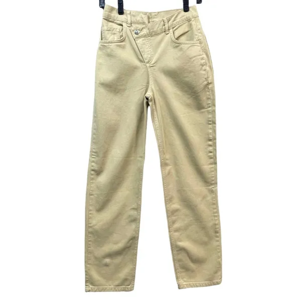 Reclaimed Vintage Cross Over‎ Button Fly Dad Jeans Womens 24 Stone Tan High Rise - Image 2