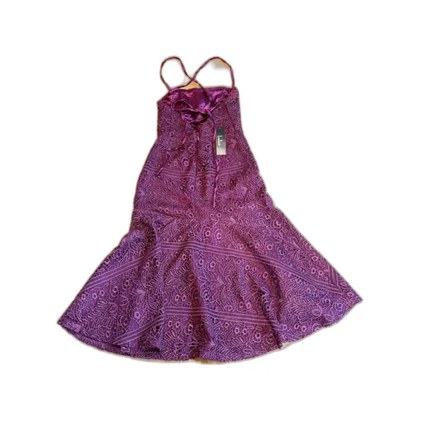 NWT Lulus Women’s Magic Moments Plum Purple Lace-Up Lace Midi Dress Size XS - Image 12