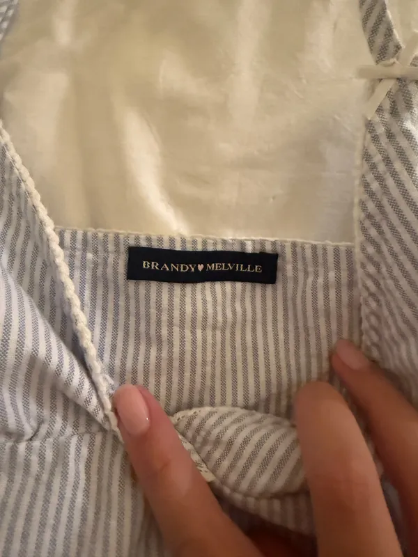 Brandy Melville Striped Tank Top Blue - Image 2