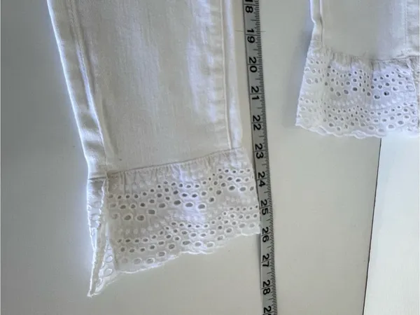 NWT 7 For All Mankind Gwenevere Ankle Skinny Eyelet Jeans White 23 - Image 6