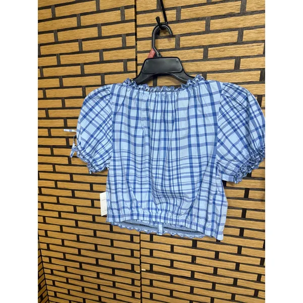 Free Assembly Blue Plaid Top Size‎ Medium - Image 3