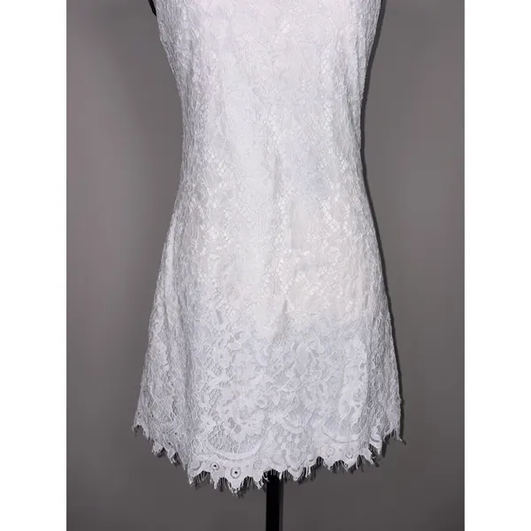 Trixxi White Lace Mini Dress Womens Size Small Spaghetti Strap Sleeveless Party - Image 5