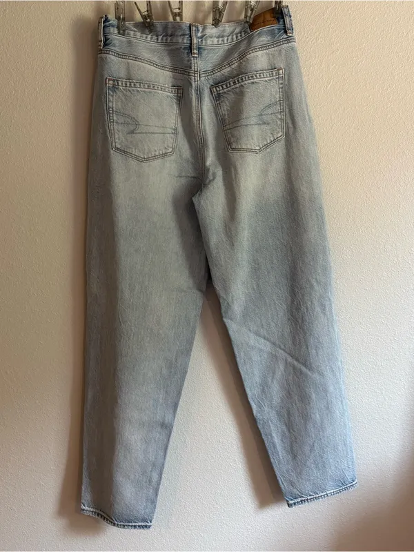 American Eagle Outfitters Light Blue Distressed Boyfriend Jeans - Image 2