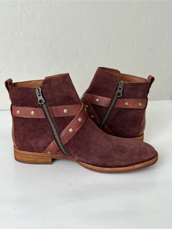 Kork-Ease Kenai Boots leather ankle boots burgundy 6.5 NEW - Image 6