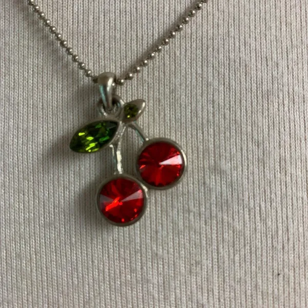 Y2K Cherry Necklace Red - Image 2