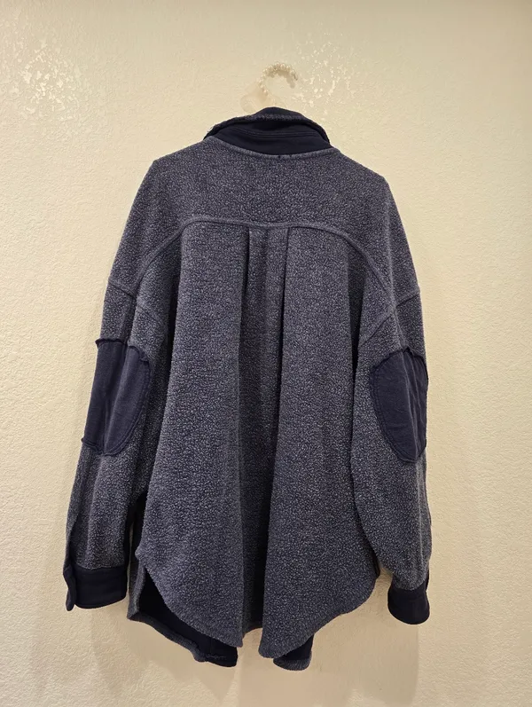 Free People We the Free Ruby Fleece Shirt Jacket Oversized Blue S - Image 4