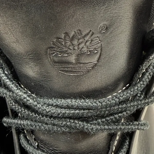 Timberland Black Leather Heeled Ankle‎ Boots Contrast Stitching Lace Up 7.5 READ - Image 2
