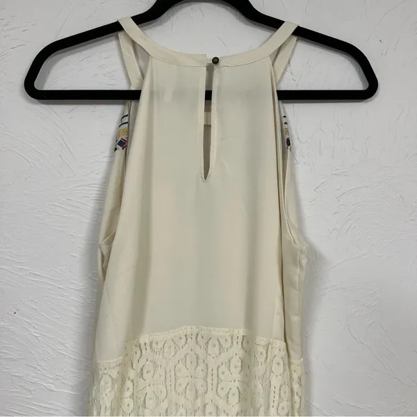 Gentle Fawn Gream Lace Embroidered Maxi Dress Womens L Boho Festival Sleeveless - Image 5
