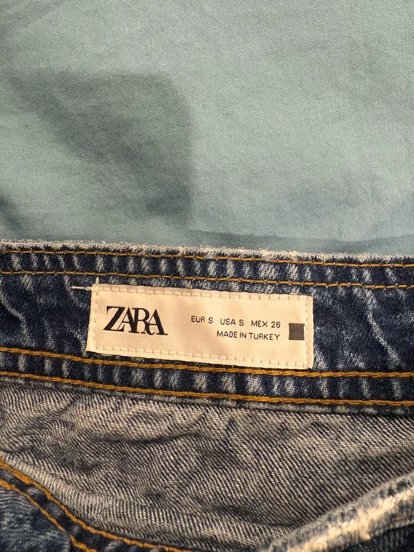Zara Blue Denim Wrap Skirt - Image 4