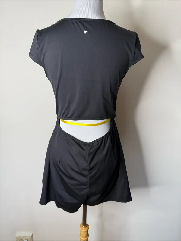 Halara Black Airy U-Neck Cap Sleeve Easy Peezy Romper NWT M - Image 6