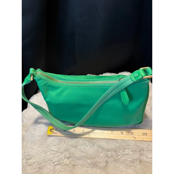 Kate Spade New York Green Nylon Shoulder Bag Small Top Zip Handbag - Image 5