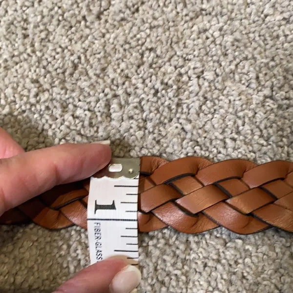 Women’s Brown Braided Belt with Silver Buckle Size XL NWT - Image 6