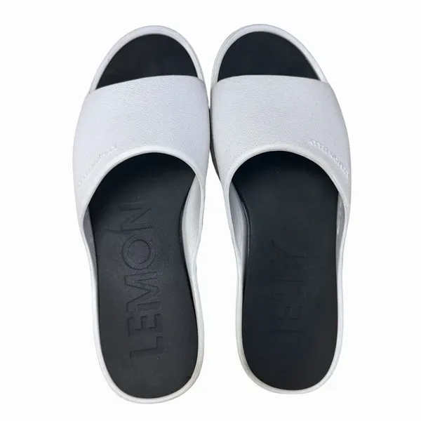 Lemon Jelly EU 37 US 6.5-7 Platform Sandals Slides White Lightweight Vacation - Image 4