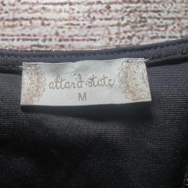 Altar'd State Black Gold Glitter Bodysuit Womens Medium‎ Long Sleeve Party Top - Image 5
