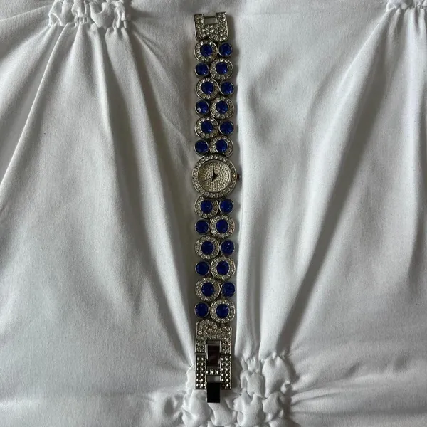 Silver And Blue Suzanna Somers Rhinestone‎ Watch - Image 3