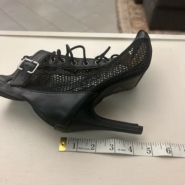 HeelsElegant Black Mesh Lace-Up one shoe is a 36 and one is a 37. (6 1/2-7) - Image 10