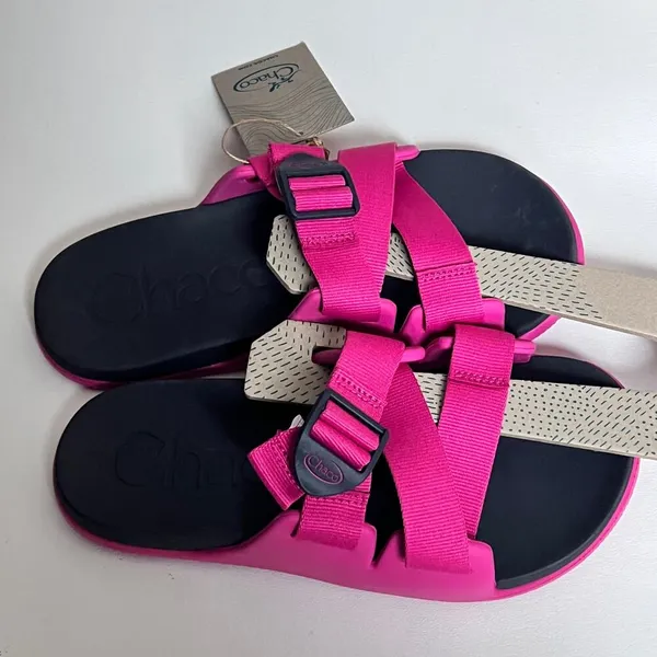Chaco Women's Chillos Double Buckle Strap Slide Magenta Sz 7 - Image 3