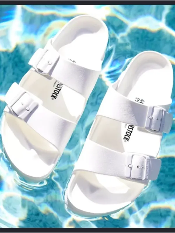 Birkenstock White L 10 M 8 Two-Strap EVA Sandals - Image 2