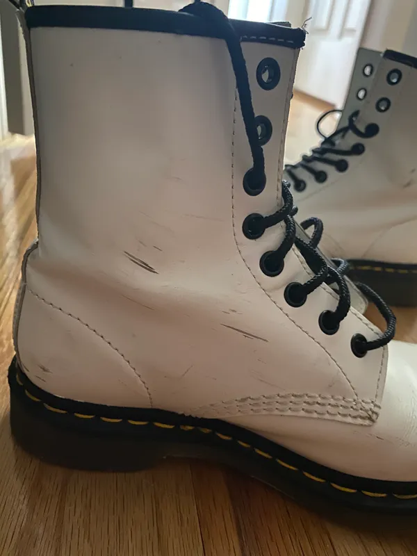 Dr. Martens White 1490 Leather Lace Up Boots - Image 10