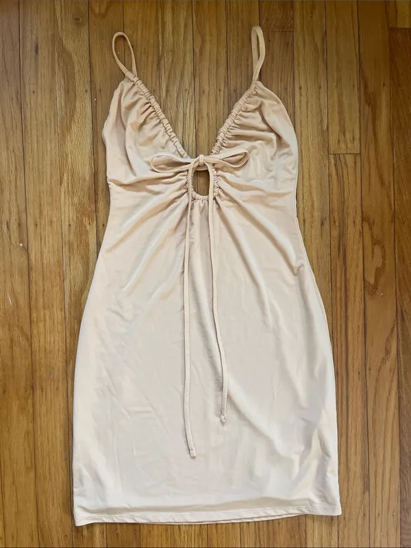 Abercrombie Strappy Cutout Knit Mini Dress Light Orange - Image 2