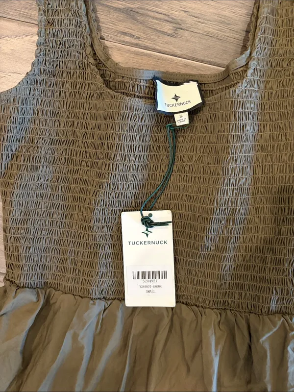 New With Tags Tuckernuck Olive Cotton Tiernan Dress Sz S - Image 4