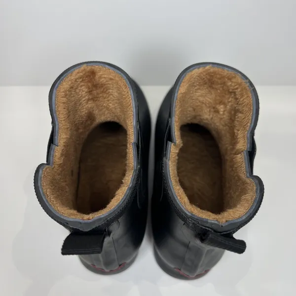 Chooka Black Waterproof Chelsea Rain Boots Faux Fur Lined Women's Size 6 - Image 8