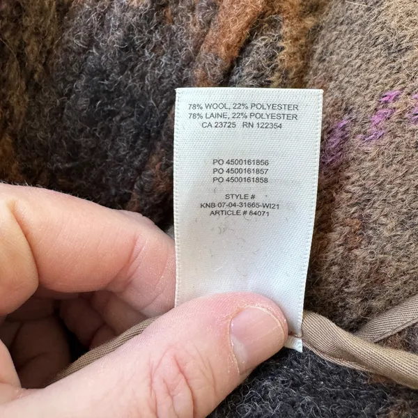 Aritzia Wilfred Autumn Shirt Jacket Wool Shacket Brown Pink Plaid - Image 9