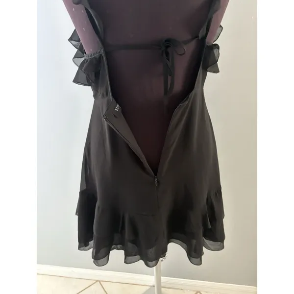 Storia Babydoll Dress Size S Black Ruffled Mini Witchy Goth Whimsy Feminine Y2K - Image 5