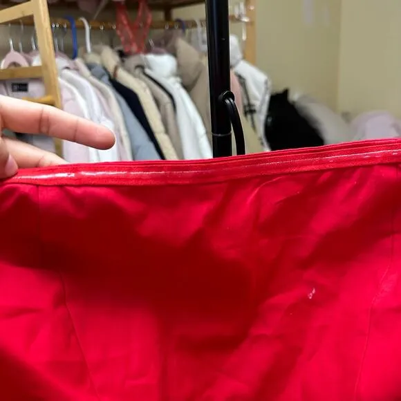 Reformation Buttercup‎ Dress Size 10 Red Fit and Flare Strapless Midi Formal - Image 12