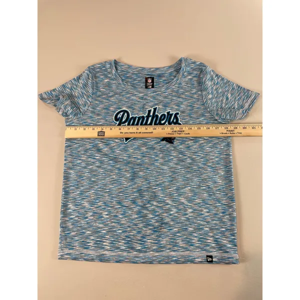 New Era NFL Team Apparel Womens Blue Heather Carolina Panthers Tee Shirt Size M - Image 7