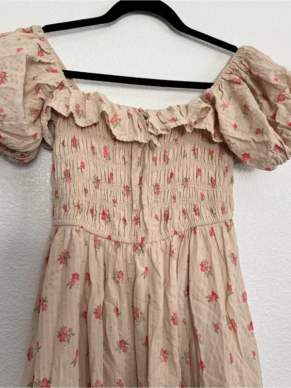 NEW R.Vivimos Womens Summer Floral Print Puff Sleeve Dress Medium 8/10 - Image 3