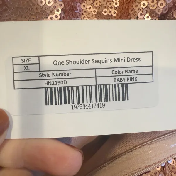 VICI x Gina Dress size XL One Shoulder‎ Pink Sequin Mini NWT Night Out - Image 7