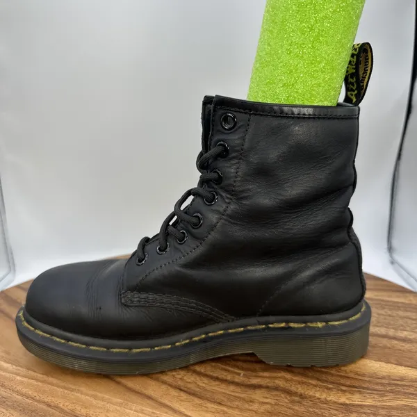 Dr. Martens 1460 Smooth Leather Lace Up Boots‎ Black Combat Goth Moto Women's 5 - Image 6