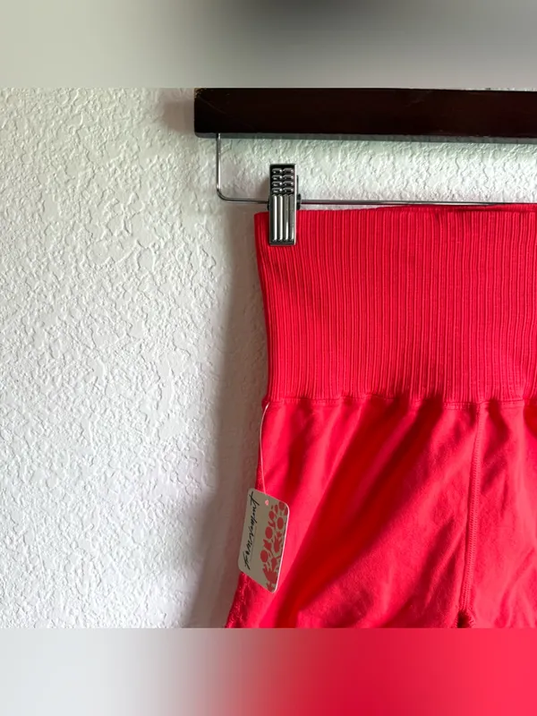 Free People Movement Womens Shorts Athletic Cherry Tomato Orange Size Small - Image 5