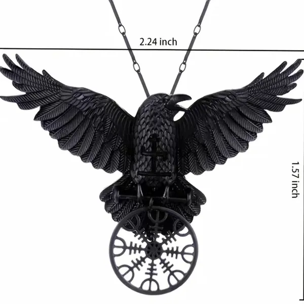 1pc Gothic Black Raven Pendant Necklace Faux Fashion‎ Jewelry - Image 2