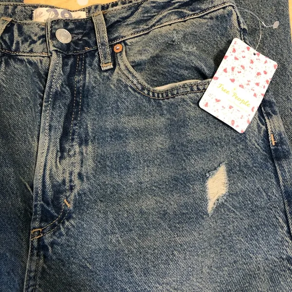 NEW Free People Acadia High Rise distressed Button Fly Jeans 28 - Image 10